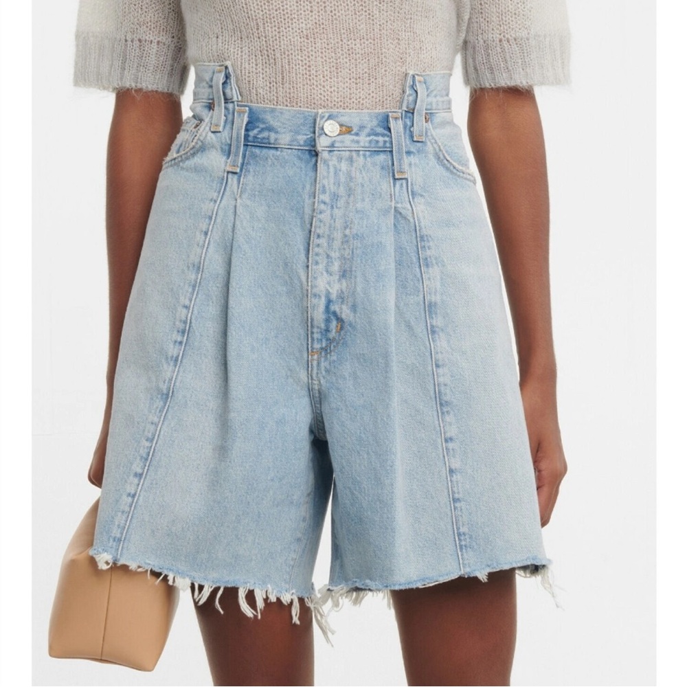 Agolde - Pieced Angled denim Bermuda shorts